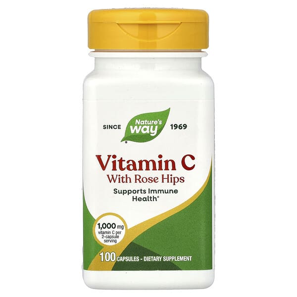 Nature's Way, Vitamin C with Rose Hips, 100 Capsules