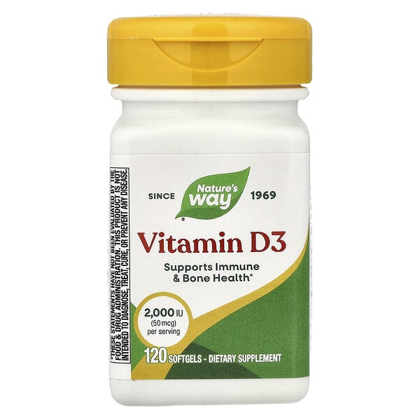 Nature's Way, Vitamin D3, 50 mcg (2,000 IU), 120 Softgels