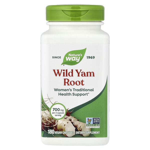 Nature's Way, Wild Yam Root, 180 Vegan Capsules (350 mg Per capsule)