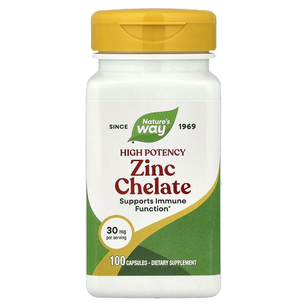 Nature's Way, Zinc Chelate, 30 mg, 100 Capsules