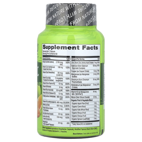 Alternative view of NATURELO, Bariatric Multivitamin with Iron, 60 Vegetarian Capsules