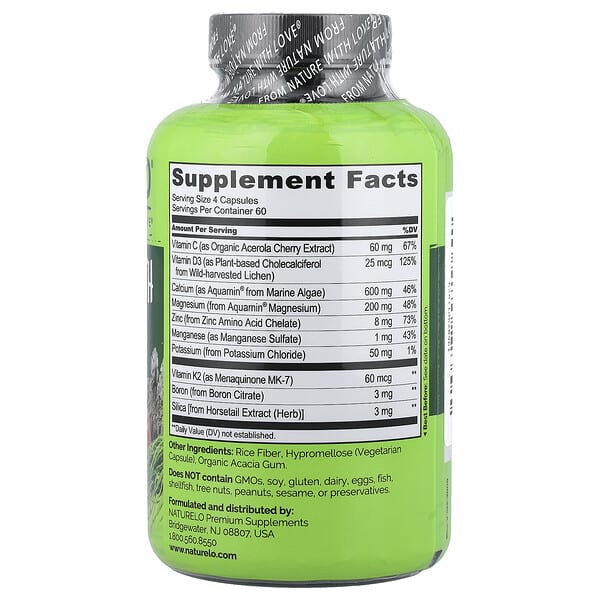 Alternative view of NATURELO, Bone Strength, Plant Calcium Complex, 240 Vegetarian Capsules