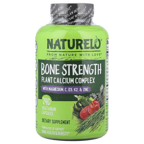 NATURELO, Bone Strength, Plant Calcium Complex, 240 Vegetarian Capsules