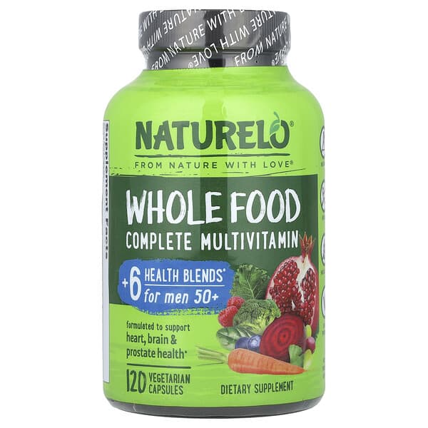 NATURELO, Whole Food Complete Multivitamin, For Men 50+, 120 Vegetarian Capsules