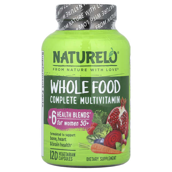 NATURELO, Whole Food Complete Multivitamin, For Women 50+, 120 Vegetarian Capsules