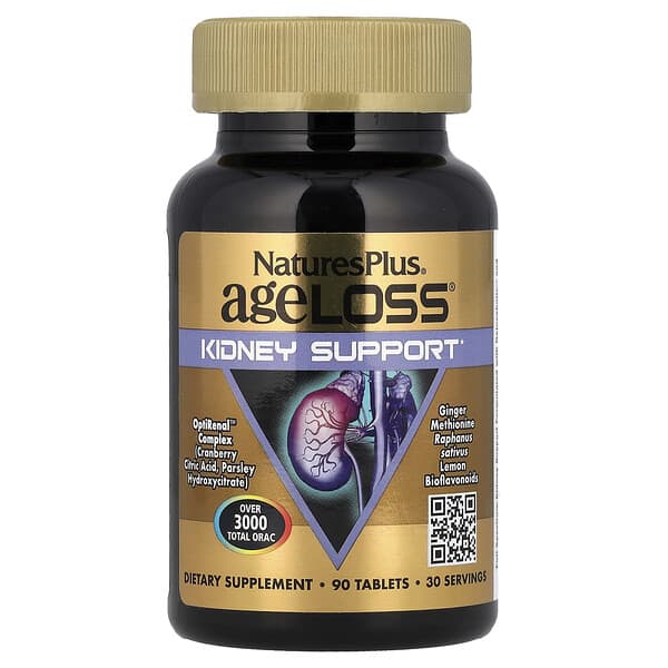 NaturesPlus, AgeLoss® Kidney Support, 90 Tablets