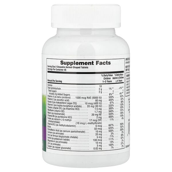 Alternative view of NaturesPlus, Animal Parade®, Children's Chewable Multivitamin Supplement, Grape, 90 Animal-Shaped Tablets