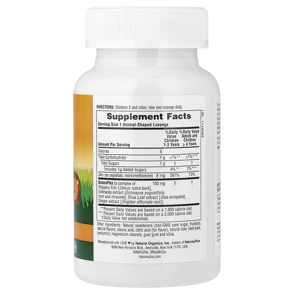 Alternative view of NaturesPlus, Animal Parade®, Kid Zinc®, Tangerine, 90 Animal-Shaped Lozenges