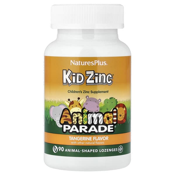 NaturesPlus, Animal Parade®, Kid Zinc®, Tangerine, 90 Animal-Shaped Lozenges