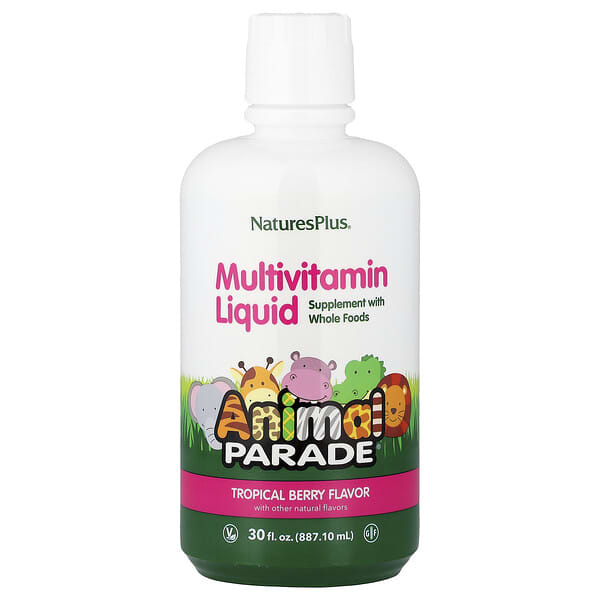 NaturesPlus, Animal Parade®, Multivitamin Liquid, Tropical Berry, 30 fl oz (887.1 ml)