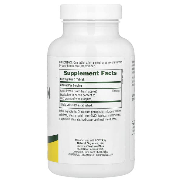 Alternative view of NaturesPlus, Apple Pectin, 500 mg, 180 Tablets