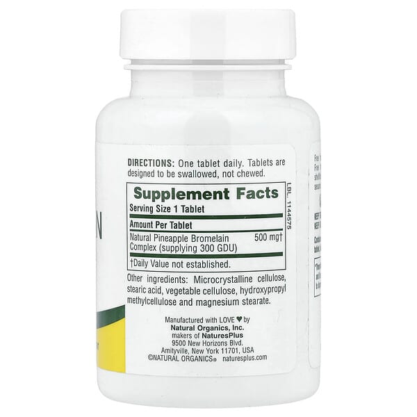 Alternative view of NaturesPlus, Bromelain, 500 mg, 60 Tablets