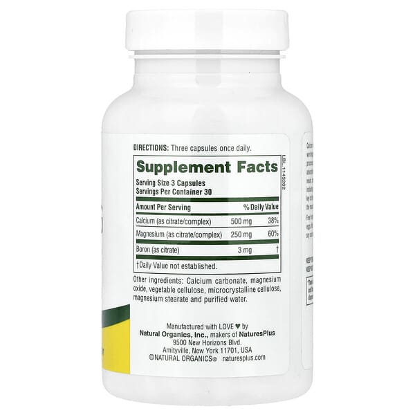 NaturesPlus, Cal/Mag Citrate, 90 Capsules 2 NaturesPlus, Cal/Mag Citrate, 90 Capsules - Ảnh 2