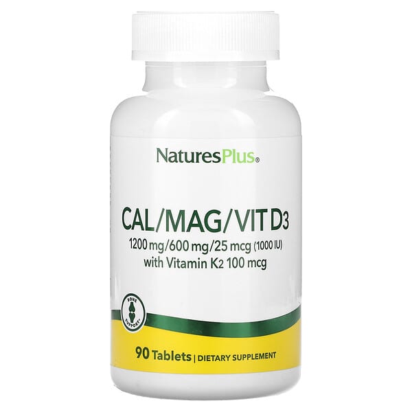 NaturesPlus, Cal/Mag/Vit D3 with Vitamin K2, 90 Tablets 2 NaturesPlus, Cal/Mag/Vit D3 with Vitamin K2, 90 Tablets