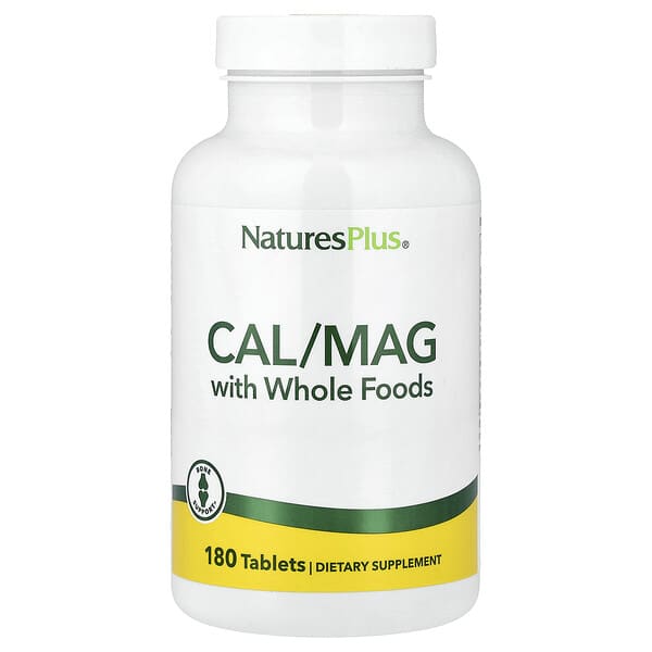 NaturesPlus, Cal/Mag with Whole Foods, 180 Tablets 4 NaturesPlus, Cal/Mag with Whole Foods, 180 Tablets