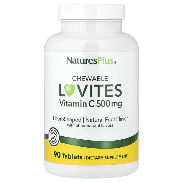 NaturesPlus, Chewable Lovites, Vitamin C, Natural Fruit, 90 Tablets