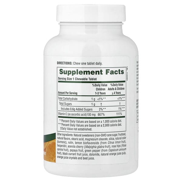 Alternative view of NaturesPlus, Chewable Orange Juice Jr®, Vitamin C, Natural Orange, 180 Tablets