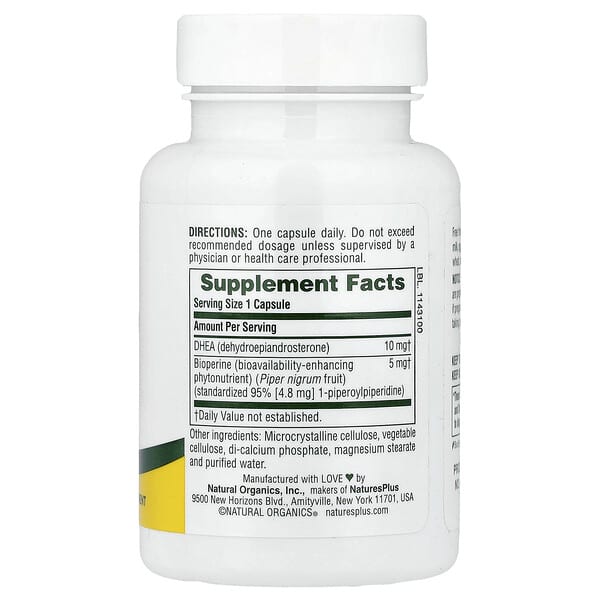 Alternative view of NaturesPlus, DHEA-10 with Bioperine®, 90 Capsules