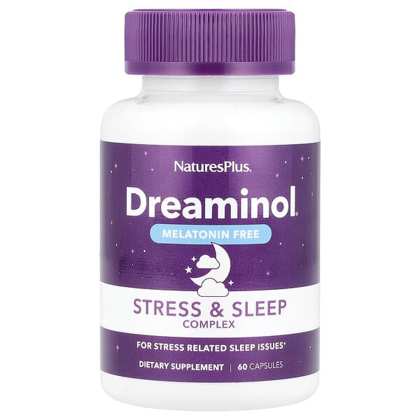 NaturesPlus, Dreaminol®, Stress & Sleep Complex, Melatonin Free, 60 Capsules