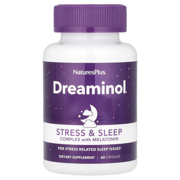 NaturesPlus, Dreaminol®, Stress & Sleep Complex with Melatonin, 60 Capsules