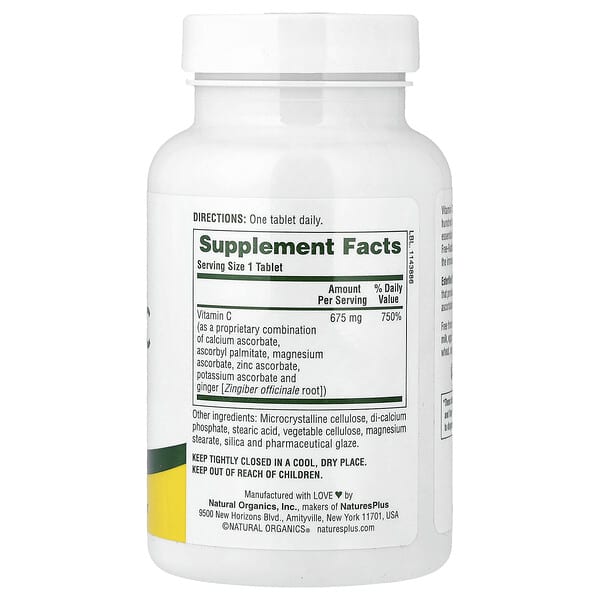 Alternative view of NaturesPlus, Esterified Vitamin C, 675 mg, 90 Tablets