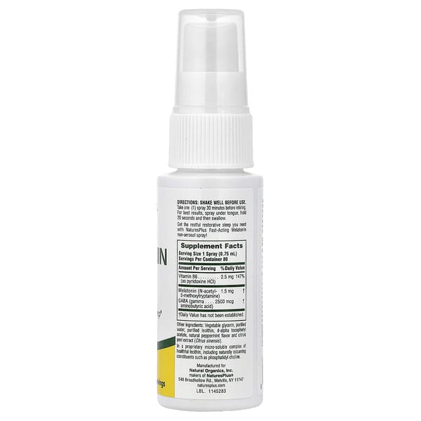 Alternative view of NaturesPlus, Fast Acting Melatonin, Natural Peppermint, 2 fl oz (59.14 ml)