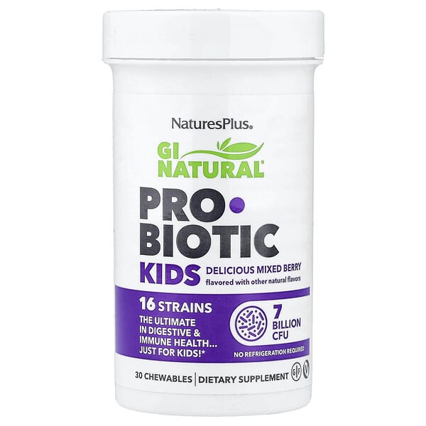 NaturesPlus, GI Natural®, Probiotic Kids, Mixed Berry, 30 Chewables