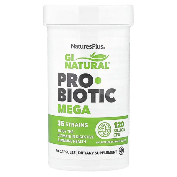 NaturesPlus, GI Natural® Probiotic Mega, 120 Billion CFU, 30 Capsules