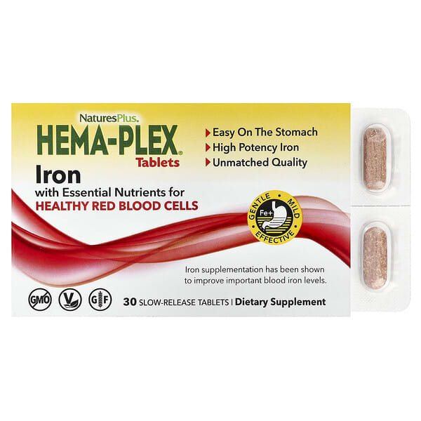 NaturesPlus, Hema-Plex® Iron, 30 Slow-Release Tablets