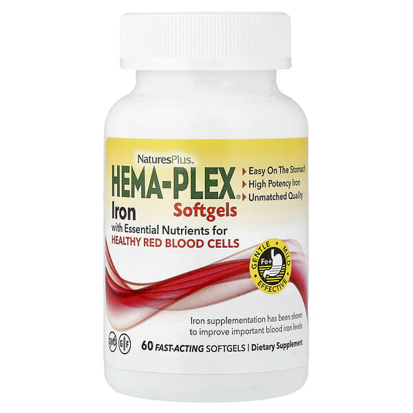 NaturesPlus, Hema-Plex® Iron, 60 Fast-Acting Softgels