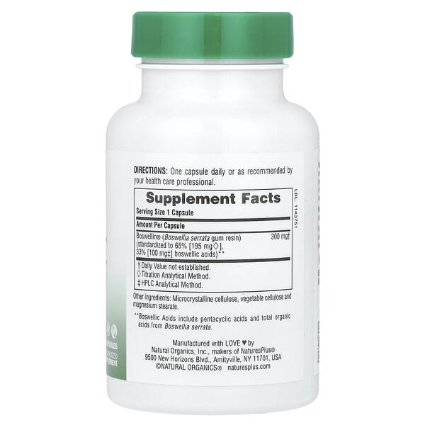 Alternative view of NaturesPlus, Herbal Actives, Boswellin®, 300 mg, 60 Capsules