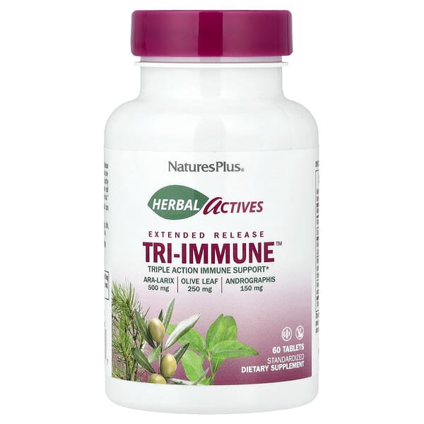 NaturesPlus, Herbal Actives, Extended Release Tri-Immune™, 60 Tablets