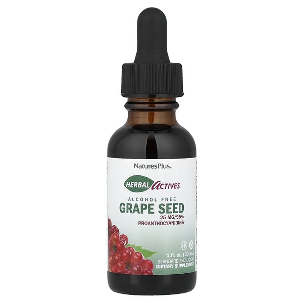 NaturesPlus, Herbal Actives, Grape Seed, Alcohol Free, 1 fl oz (30 ml)