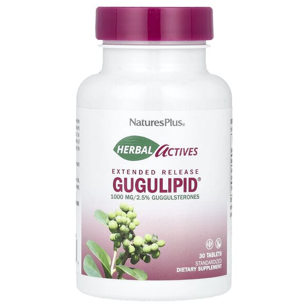 NaturesPlus, Herbal Actives, Gugulipid®, Extended Release, 1,000 mg, 30 Tablets 5 NaturesPlus, Herbal Actives, Gugulipid®, Extended Release, 1,000 mg, 30 Tablets