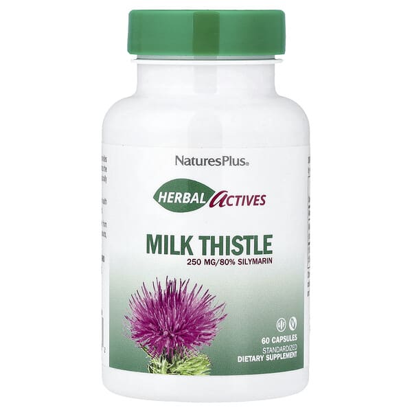 NaturesPlus, Herbal Actives, Milk Thistle, 250 mg, 60 Capsules