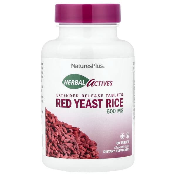 NaturesPlus, Herbal Actives, Red Yeast Rice, 600 mg, 60 Tablets