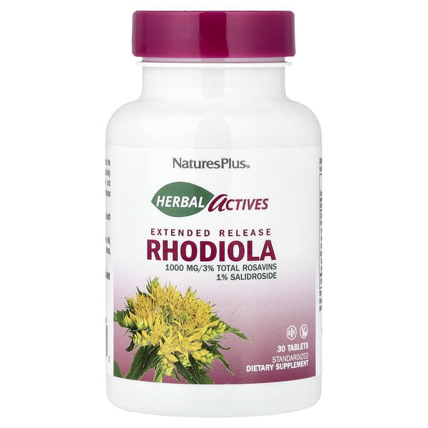 NaturesPlus, Herbal Actives, Rhodiola, Extended Release, 30 Tablets