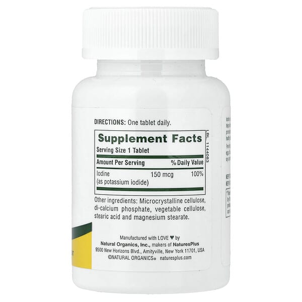 Alternative view of NaturesPlus, Iodine, 150 mcg, 100 Tablets