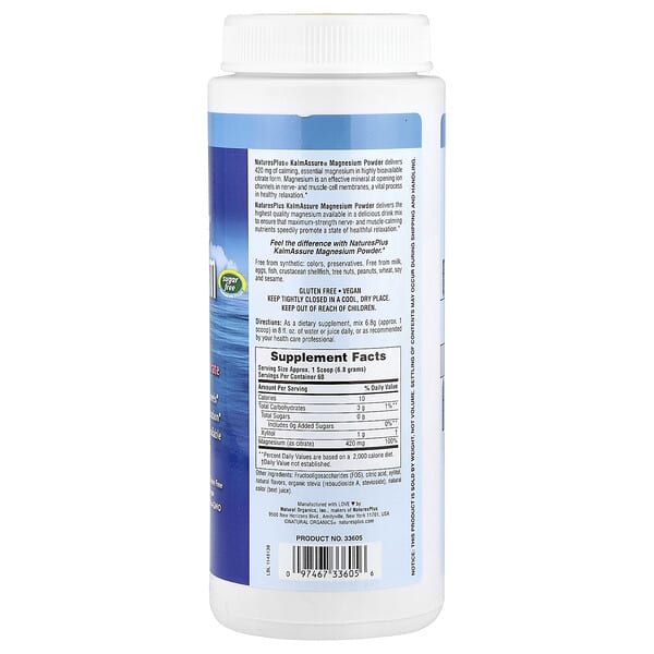 Alternative view of NaturesPlus, KalmAssure®, Magnesium Powder, Refreshing Pink Lemonade, 0.9 lb (408 g)