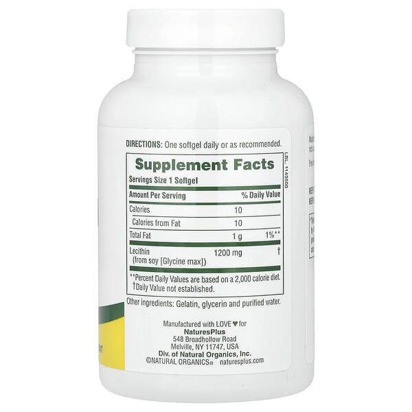 Alternative view of NaturesPlus, Lecithin, 1,200 mg, 90 Softgels