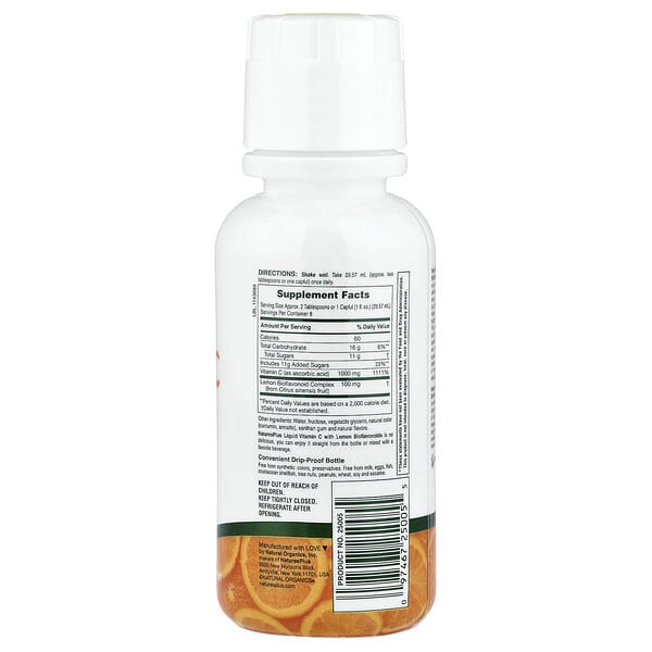 Alternative view of NaturesPlus, Liquid Vitamin C With Lemon Bioflavonoids, Natural Orange, 8 fl oz (236.56 ml)