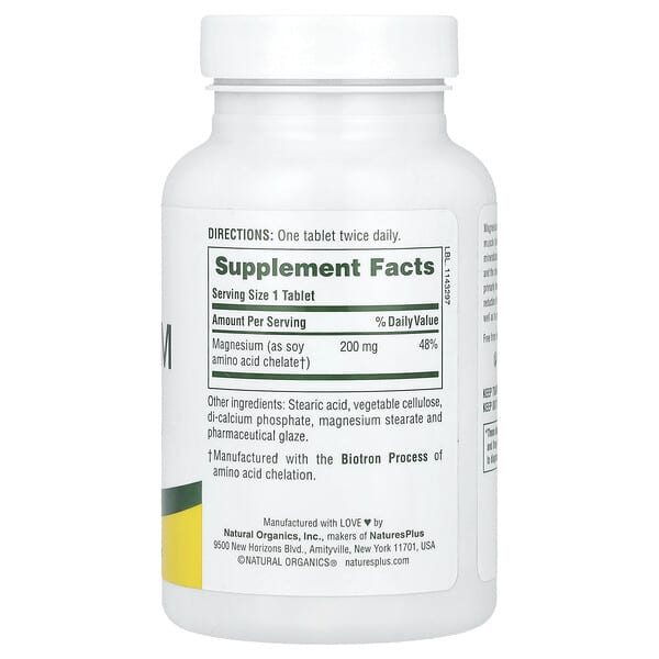 NaturesPlus, Magnesium, 200 mg, 90 Tablets 2 NaturesPlus, Magnesium, 200 mg, 90 Tablets - Ảnh 2