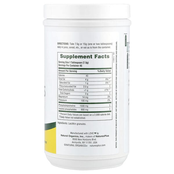 Alternative view of NaturesPlus, Natural Soy Lecithin Granules, 0.74 lb (337.5 g)