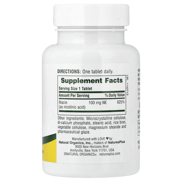 NaturesPlus, Niacin, 100 mg, 90 Tablets 2 NaturesPlus, Niacin, 100 mg, 90 Tablets - Ảnh 2