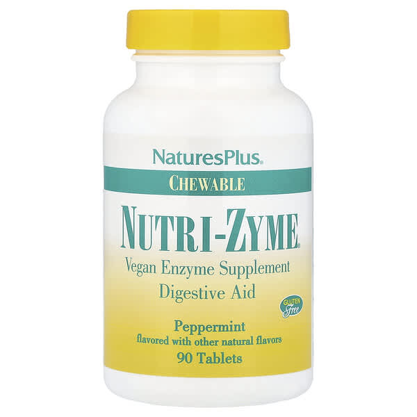NaturesPlus, Nutri-Zyme® Chewable, Peppermint, 90 Tablets