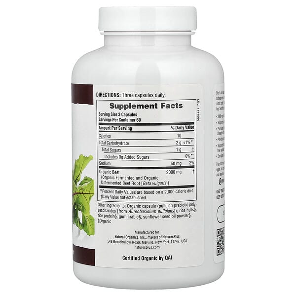 Alternative view of NaturesPlus, Organic Beet, 180 Capsules (666 mg per Capsule)