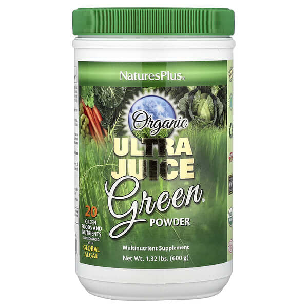 NaturesPlus, Organic Ultra Juice Green Powder, 1.32 lbs (600 g)