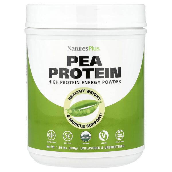 NaturesPlus, Pea Protein, Unflavored, 1.1 lbs (500 g)
