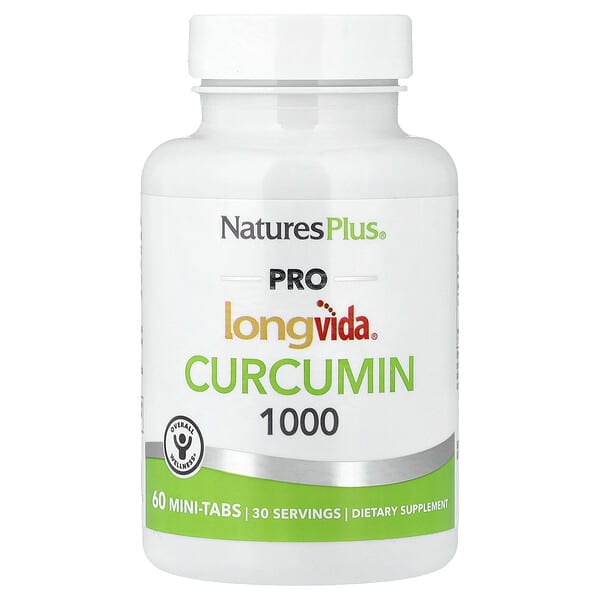 NaturesPlus, Pro Longvida®, Curcumin 1000, 60 Mini-Tabs (500 mg per Tablet)