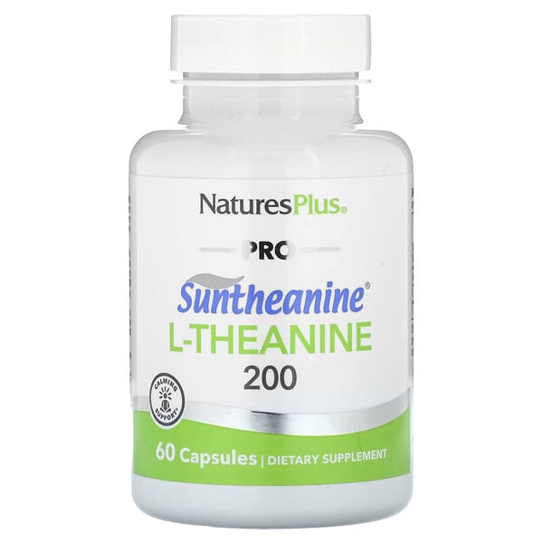 NaturesPlus, Pro, Suntheanine L-Theanine 200, 60 Capsules (100 mg per Capsule)